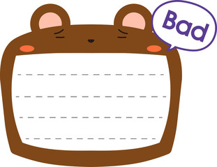 Cute brown Bear noteboard