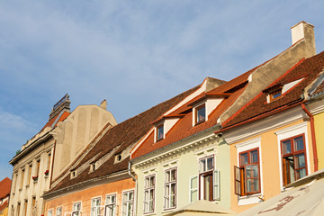 Fototapeta na wymiar Medieval buildings in Brasov