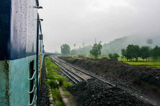 Indian  Railway in Monsoon