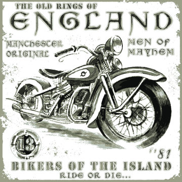 vintage motorcycle illustration graphic design resource