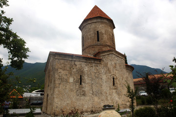 Fototapeta na wymiar Old albanian christian church in the village of Kish near the town of Sheki in Azerbaijan