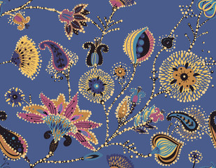 Seamless floral background paisley for textiles, wallpaper © alfaolga