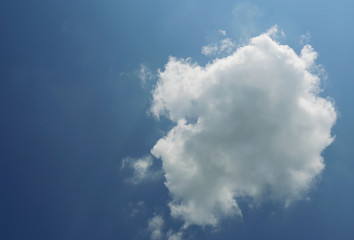 Cumulus cloud on beautiful blue sky , Fluffy clouds formations at tropical zone , Thailand	