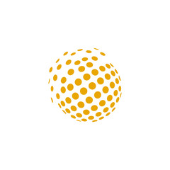 Halftone globe 3d logo design template
