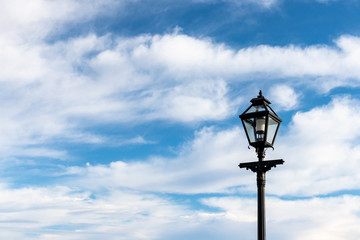 Fototapeta na wymiar 海側に立つ街灯（撮影場所：横浜象の鼻防波堤）