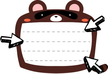 Cute black Raccoon noteboard