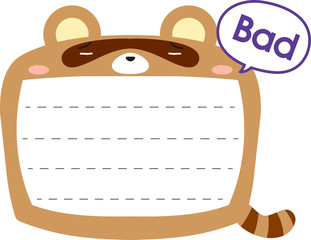 Cute Raccoon noteboard