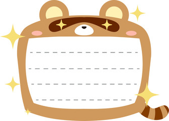 Cute Raccoon noteboard