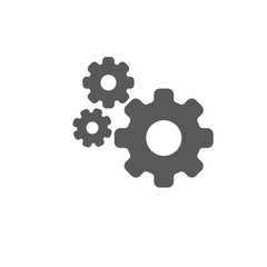 Gear icon vector isolated on white background.
