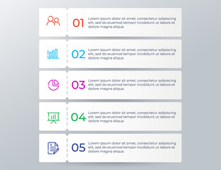 Vector illustration infographics 5 options. Template for business or presentation