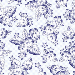 単色ハイビスカスの柄