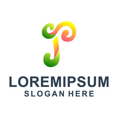 Fototapeta premium Colorful Letter T Logo Design