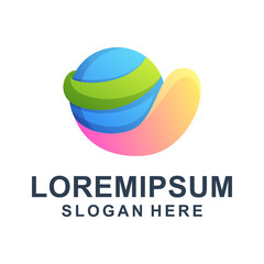 Colorful Abstract World Logo Design