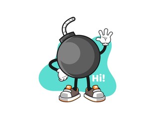 Bomb wave hand cartoon. Mascot Character vector.