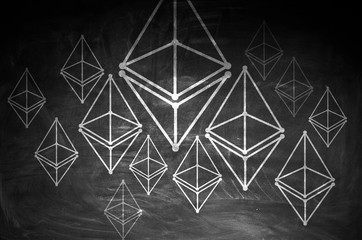 Concept of crypto currency. Mixed media