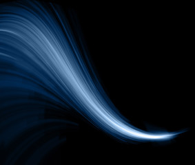 Abstract blue background, abstract lines twisting into beautiful bends