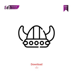 Outline Black viking-helmet icon. viking-helmet icon vector isolated on white background. Graphic design, mobile application, logo, user interface. EPS 10 format vector