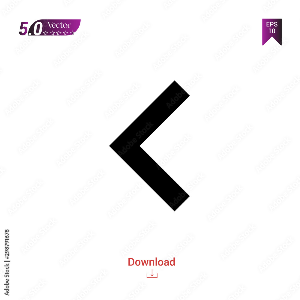 Poster outline black keyboard-left-arrow-button icon vector isolated on white background. graphic design, m