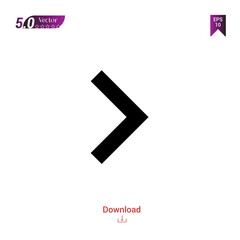 Outline Black keyboard-right-arrow-button icon vector isolated on white background. Graphic design, material-design icon, mobile application, logo, user interface. EPS 10 format vector