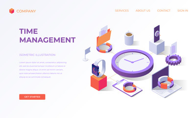 Landing page for time management