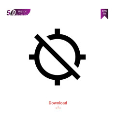 Outline Black gps-off icon vector isolated on white background. Graphic design, material-design icon, mobile application, logo, user interface. EPS 10 format vector