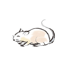 干支子年・ねずみ筆絵