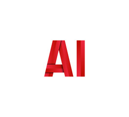 Initial two letter red 3D logo vector AI