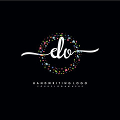 DO initials handwritten logo with flower templates surround the letters. initial wedding template vector