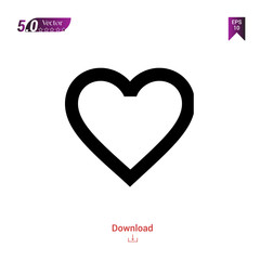 Outline Black favorite-heart-button icon vector isolated on white background. Graphic design, material-design icon, mobile application, logo, user interface. EPS 10 format vector