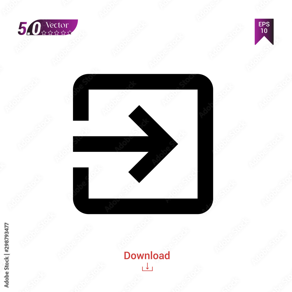 Poster outline black exit-to-app-button icon vector isolated on white background. graphic design, material-