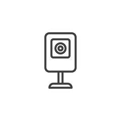 Web camera line icon. CCTV linear style sign for mobile concept and web design. Webcam outline vector icon. Symbol, logo illustration. Vector graphics