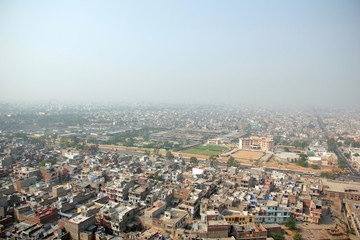 Fototapeta na wymiar aerial view of indian city