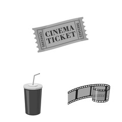 Fototapeta na wymiar Isolated object of cinematography and studio symbol. Collection of cinematography and filming vector icon for stock.