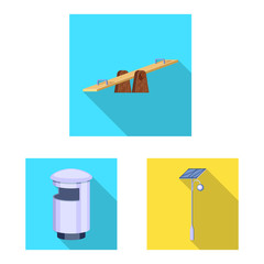 Vector design of urban and street icon. Collection of urban and relaxation stock symbol for web.