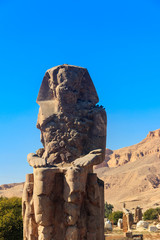 Colossi of Memnon, two massive stone statues of pharaoh Amenhotep III in Luxor, Egypt