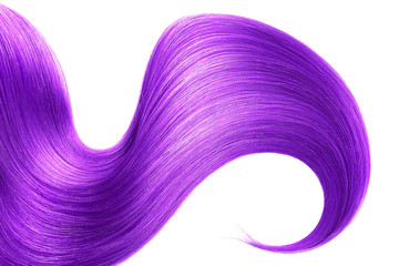 Natural purple hair isolated on white