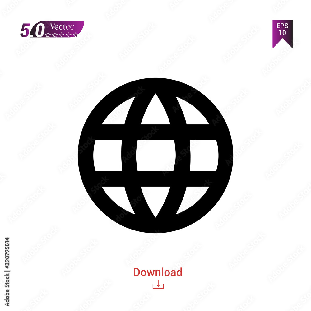 Poster earth-grid-select-language-button icon vector isolated on white background. graphic design, material