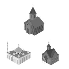 Isolated object of landmark and clergy symbol. Set of landmark and religion vector icon for stock.