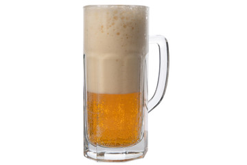 Beer glass on an isolated white background