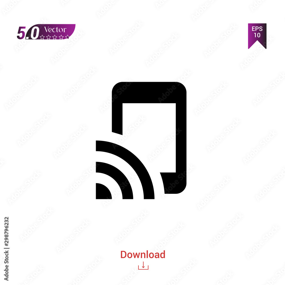 Poster outline black device-connected icon vector isolated on white background. graphic design, material-de