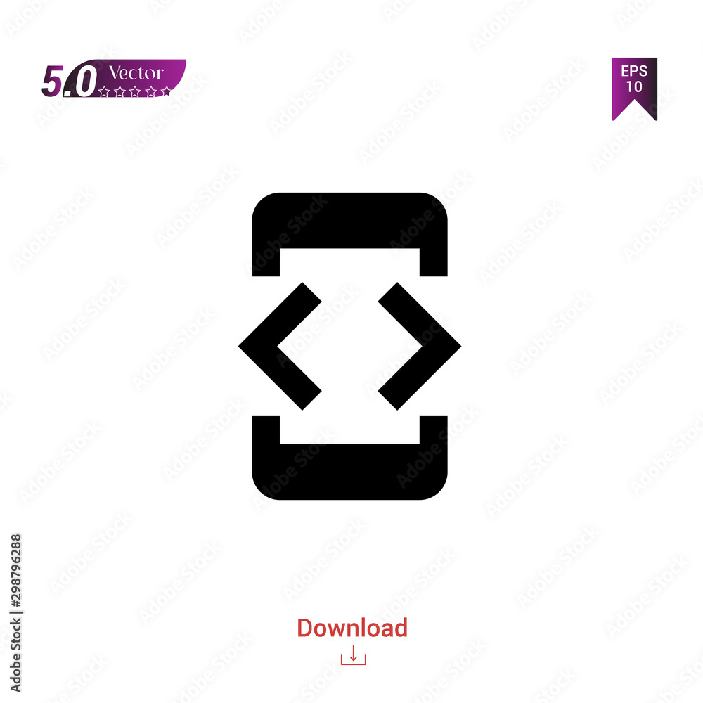 Poster developer mode for smartphon icon vector isolated on white background. graphic design, material-desi