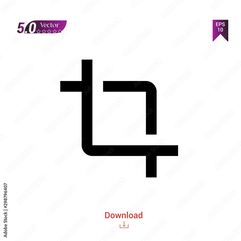Poster outline black crop-tool-button icon vector isolated on white background. graphic design, material-de