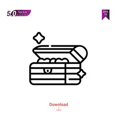 Outline Black chest icon. chest icon vector isolated on white background. Graphic design, mobile application, logo, user interface. EPS 10 format vector