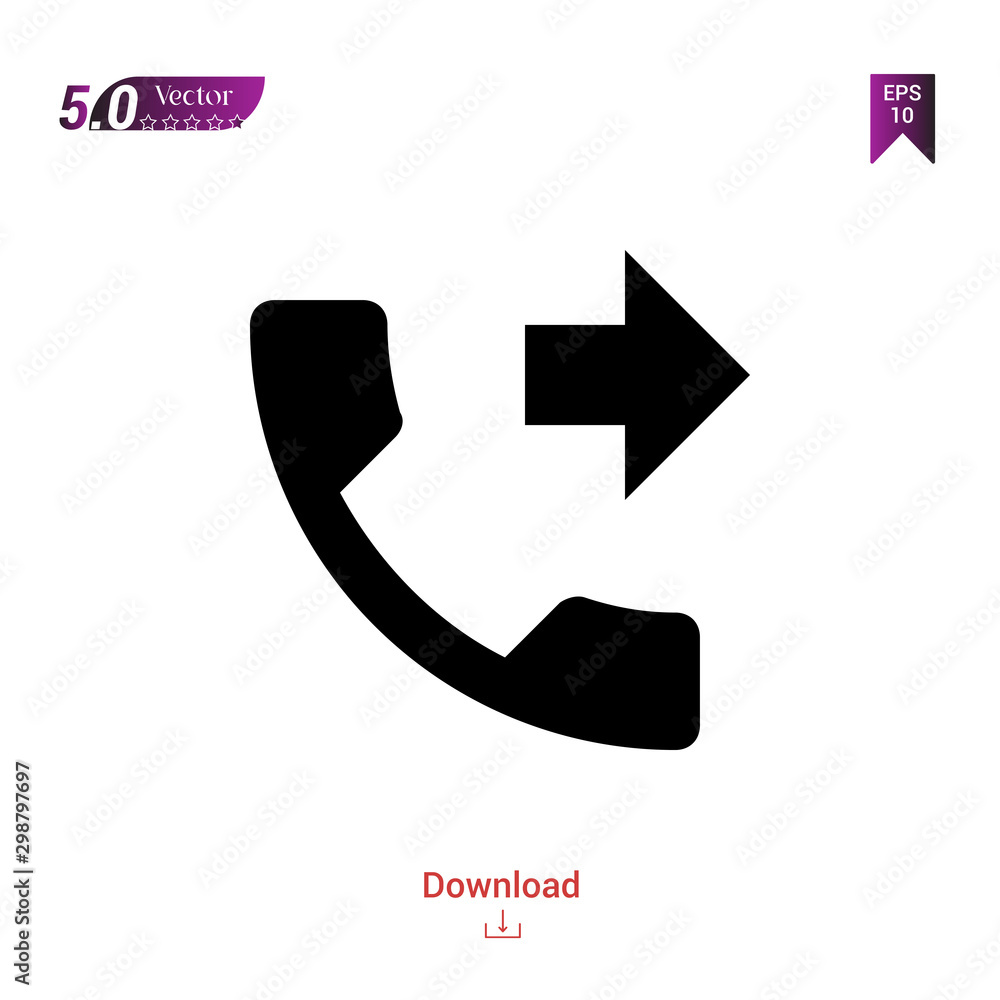 Poster outline black call-forwarding icon vector isolated on white background. graphic design, material-des