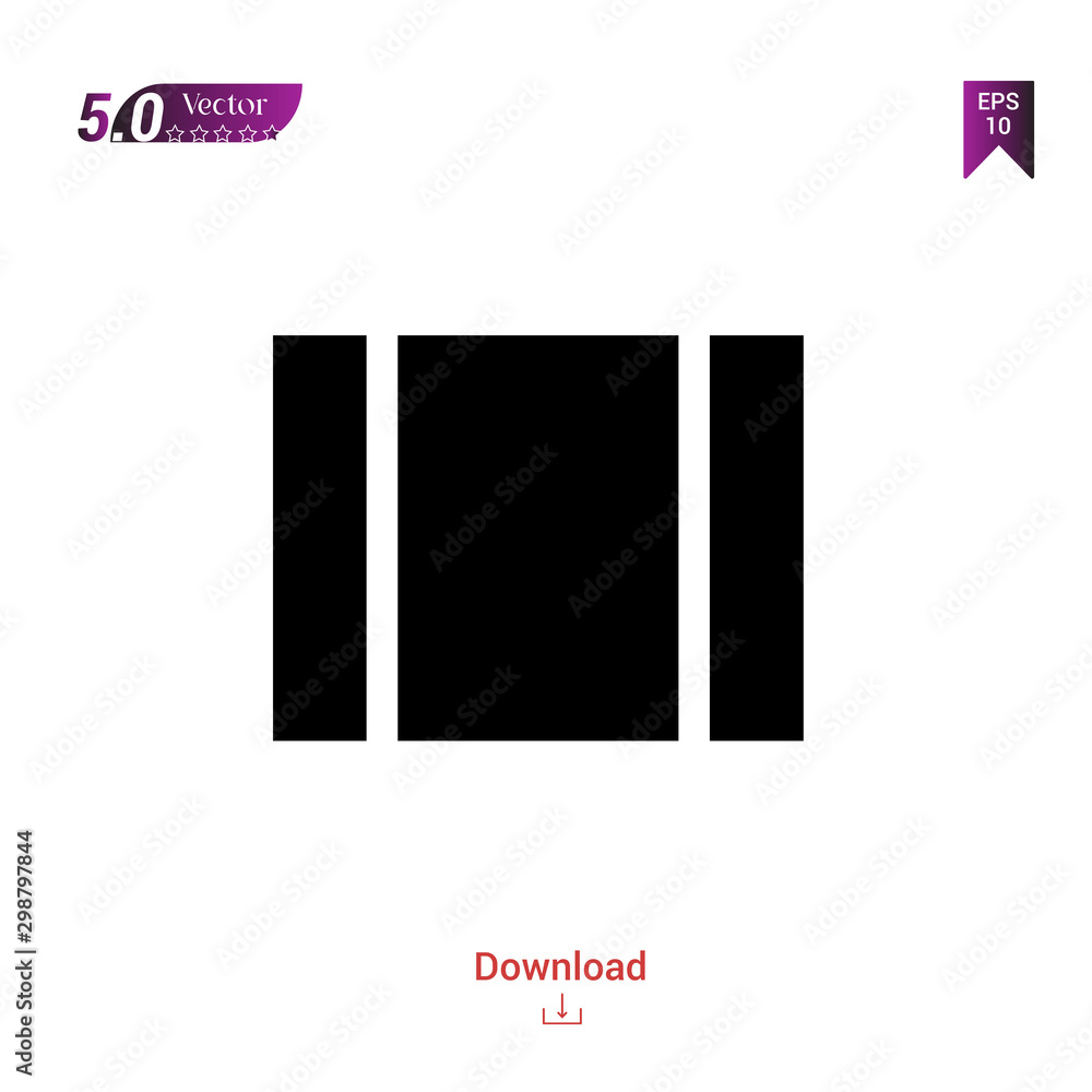 Poster outline black brochure-with-three-sections icon vector isolated on white background. graphic design,