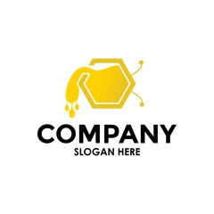 Honey logo Design, Honey Comb Logo Template Design Vector, Emblem, Design Concept, Creative Symbol, Icon