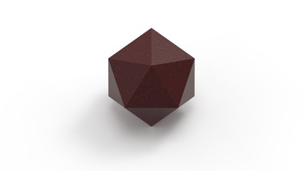 3d rendering of an icosahedron isolated on white background