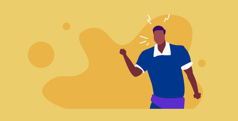 angry furious businessman screaming frustrated stressed african american man yelling rage stress concept sketch portrait horizontal vector illustration