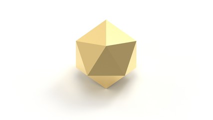 3d rendering of an icosahedron isolated on white background