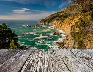 USA Pacific coast landscape, Julia Pfeiffer Burns State Park, California.